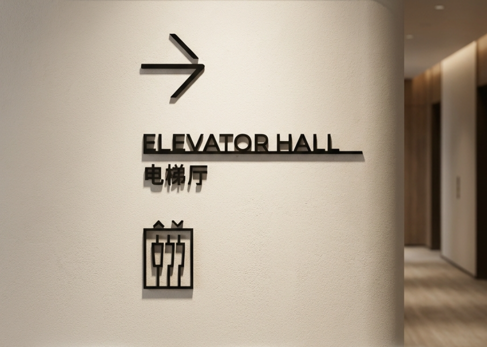 连锁品牌酒店标识牌-酒店客房指引标识设计新材质款式