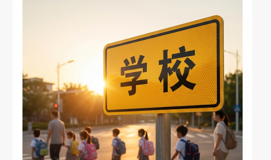 广州天河区某院校内反光标识牌设计制作安装工程